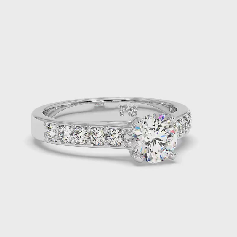 0.95-3.45 CT Round Cut Lab Grown Diamonds - Engagement Ring