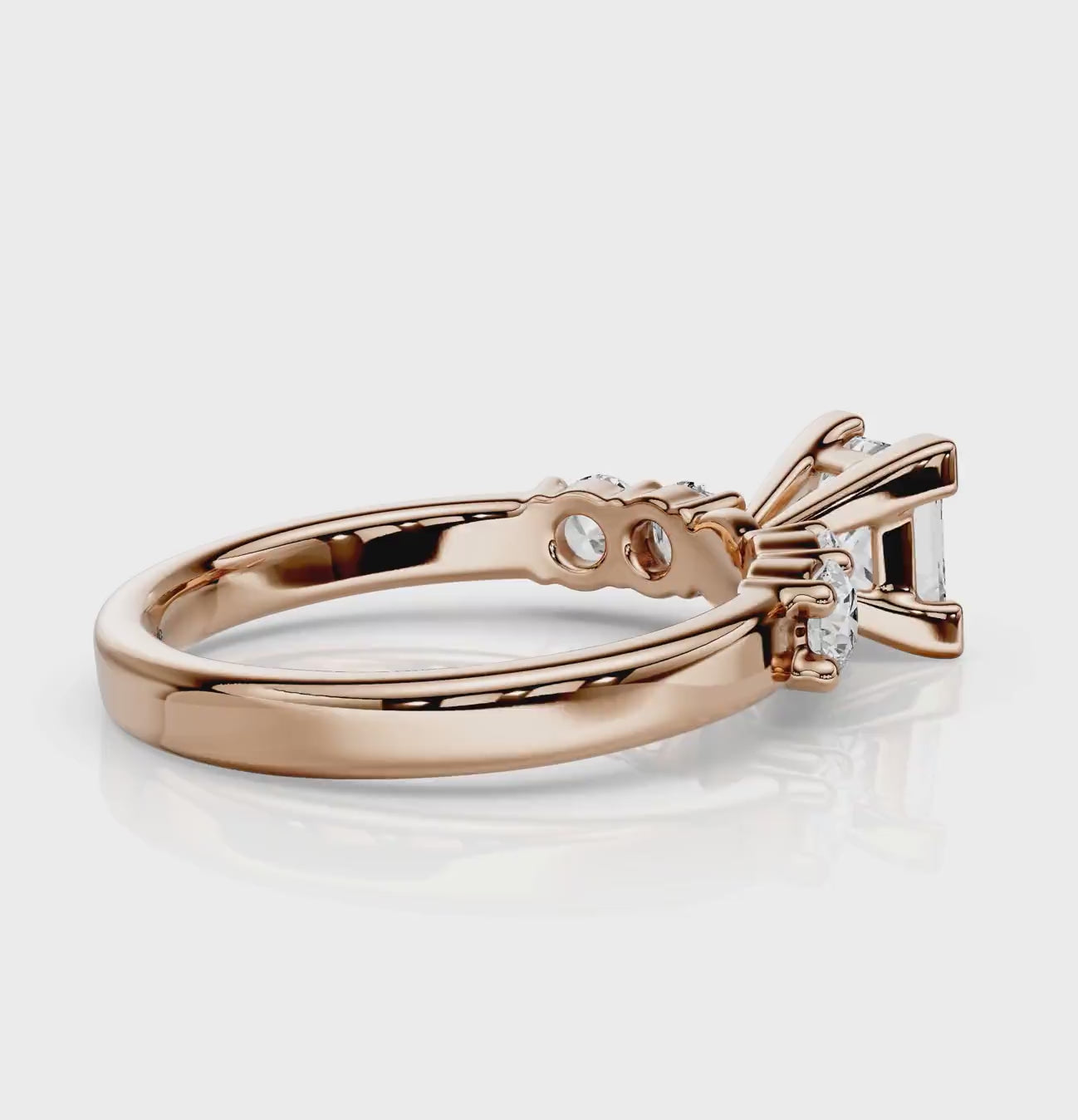 0.95-2.10 CT Princess &amp; Round Cut Natural Diamonds - Engagement Ring