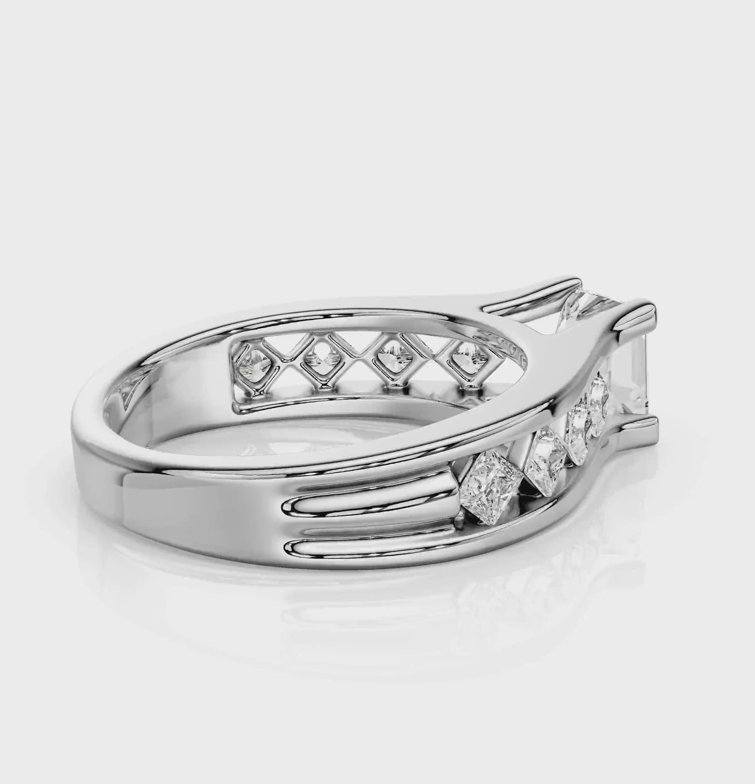 1.15-2.30 CT Princess Cut Natural Diamonds - Engagement Ring