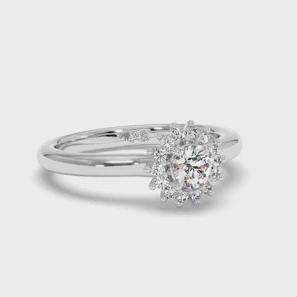 0.20 CT Round Cut Lab Grown Diamonds - Halo Ring