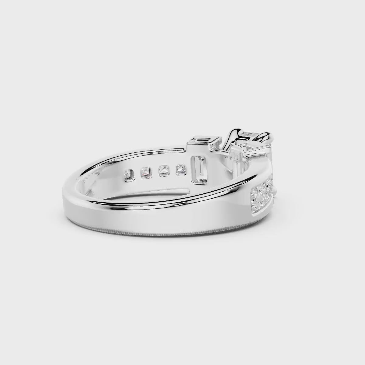 1.85-7.35 CT Emerald &amp; Princess Cut Diamonds - Engagement Ring