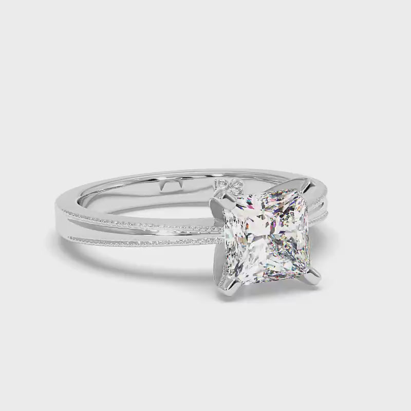 0.50-3.00 CT Princess Cut Lab Grown Diamonds - Solitaire Ring