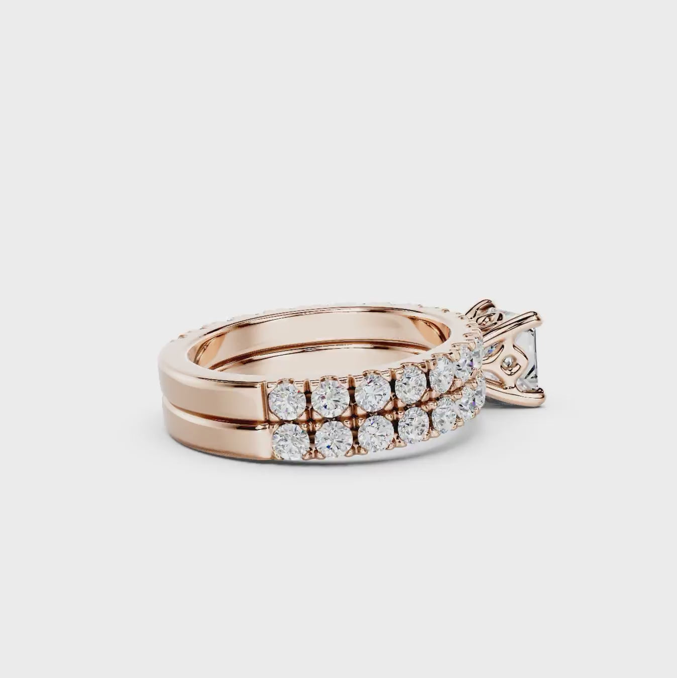 1.90-7.40 CT Princess &amp; Round Cut Diamonds - Bridal Set