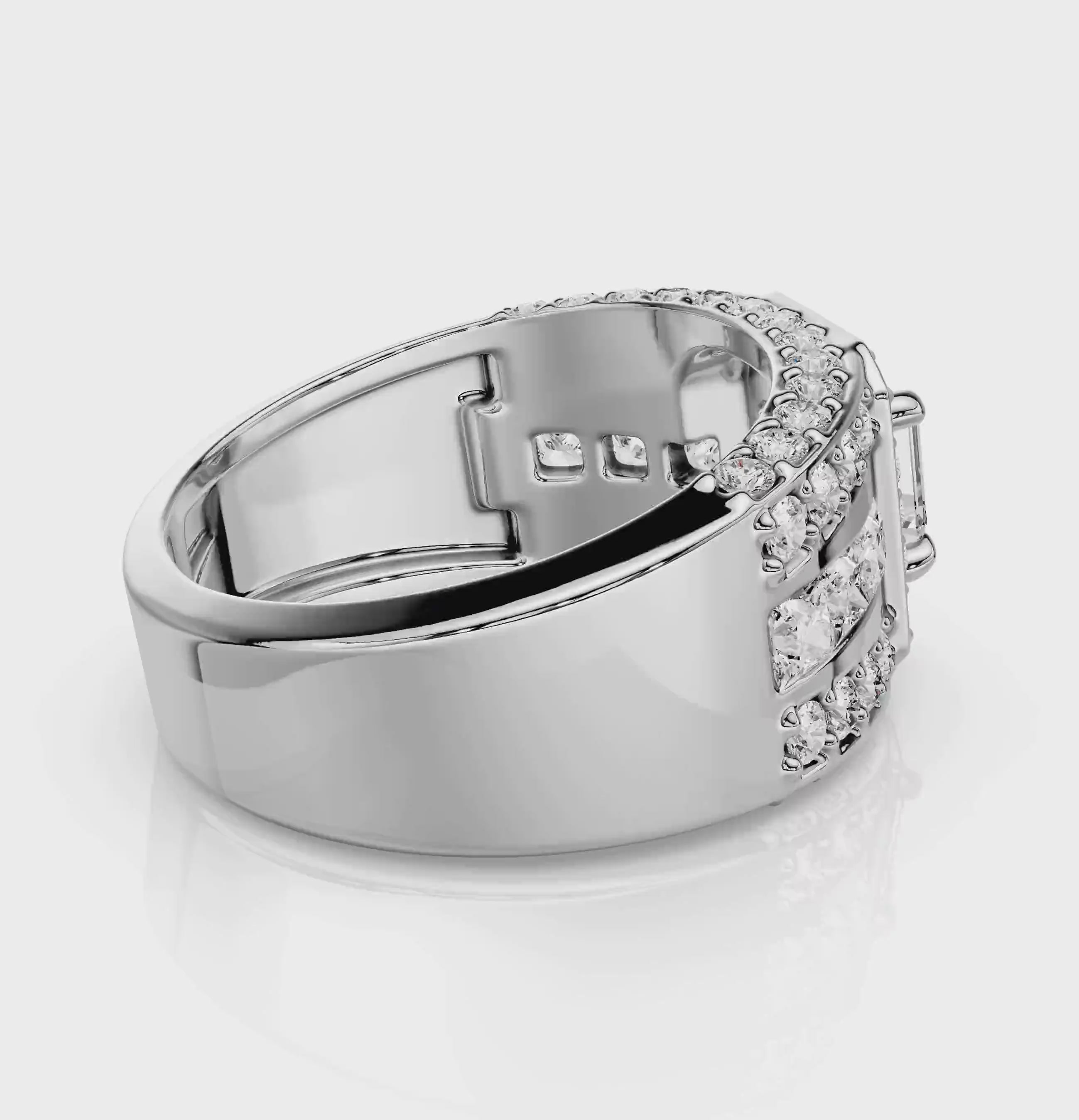 2.05-3.20 CT Emerald &amp; Round Cut Natural Diamonds - Engagement Ring