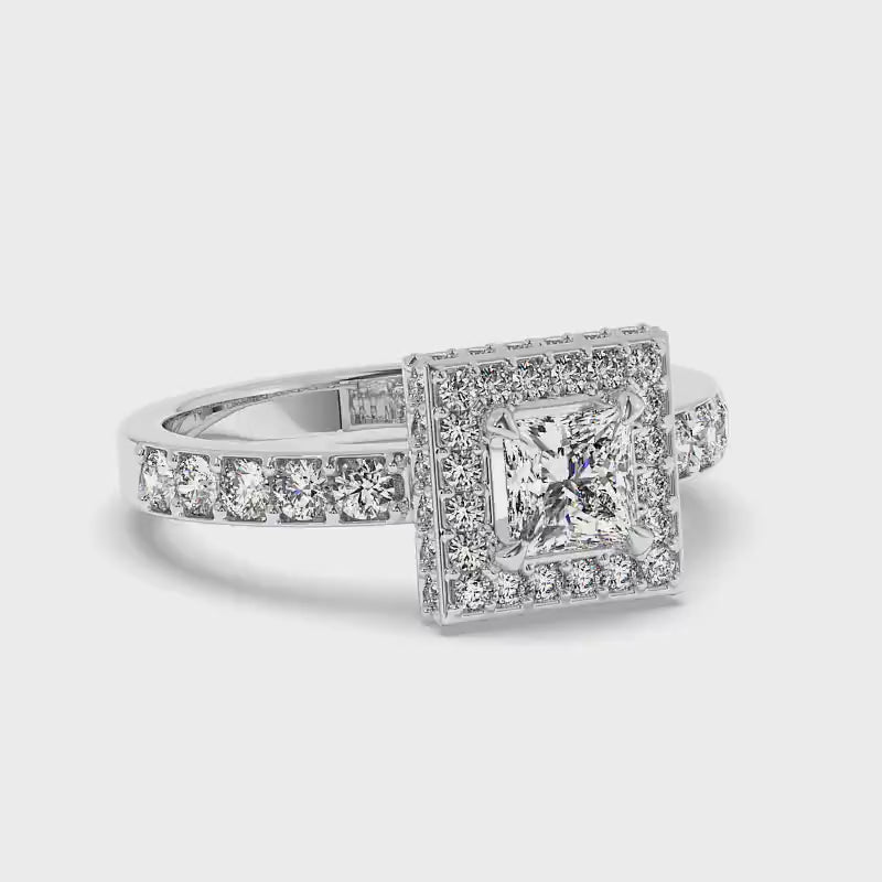 1.50-4.00 CT Round &amp; Princess Cut Lab Grown Diamonds - Engagement Ring