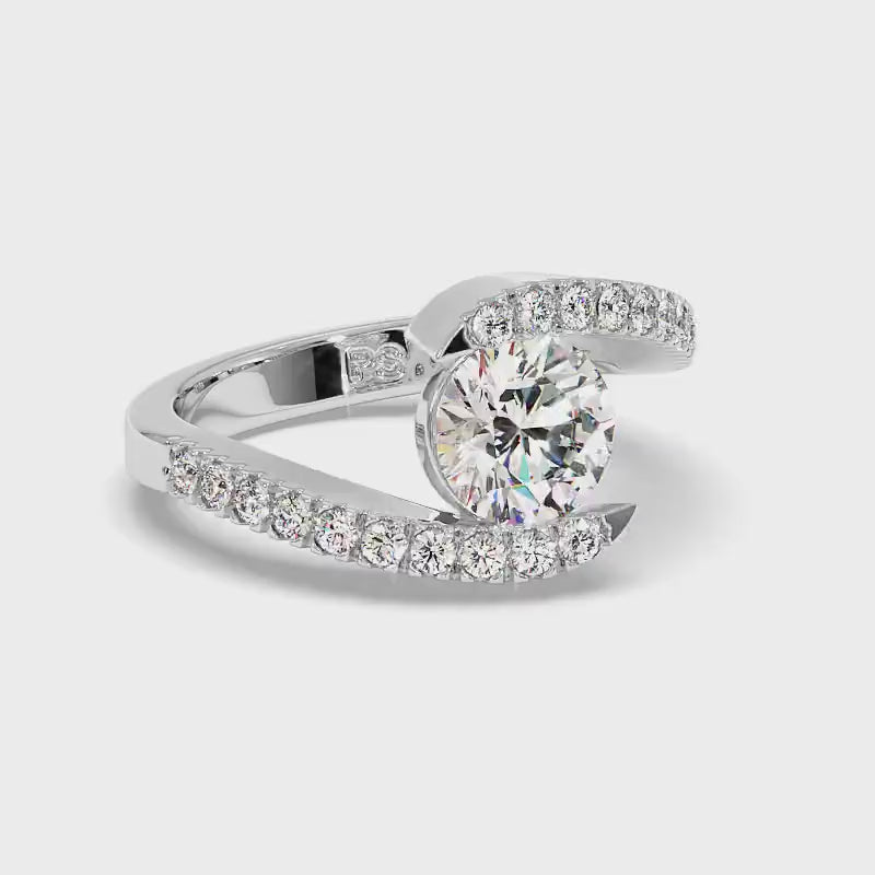 0.80-3.30 CT Round Cut Lab Grown Diamonds - Engagement Ring