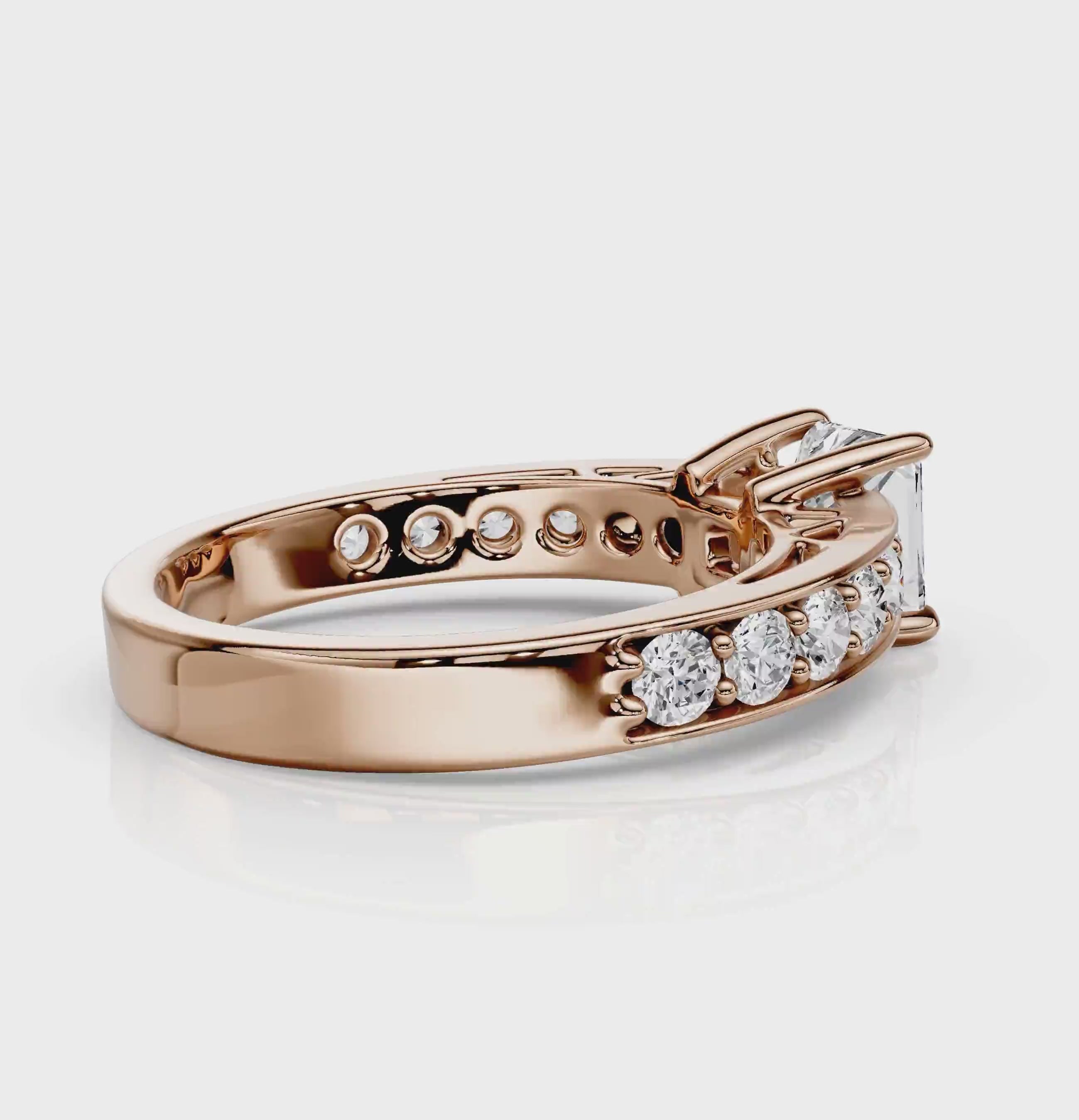 0.85-2.00 CT Princess &amp; Round Cut Natural Diamonds - Engagement Ring