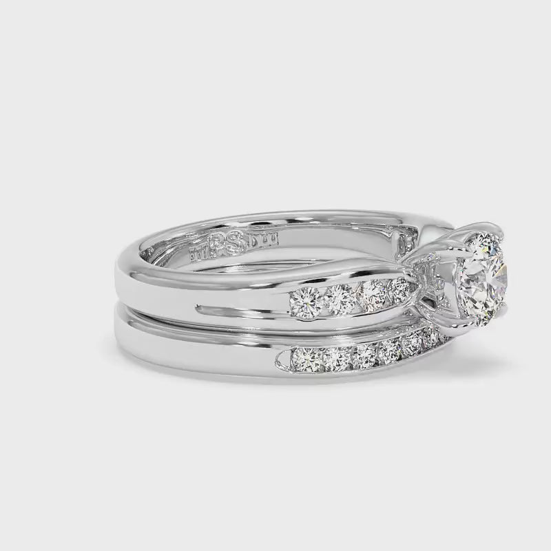 1.05-3.55 CT Round Cut Lab Grown Diamonds - Bridal Set