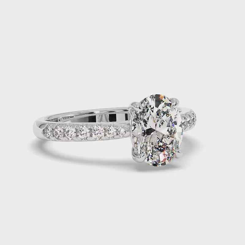 0.85-3.35 CT Round &amp; Oval Cut Lab Grown Diamonds - Engagement Ring