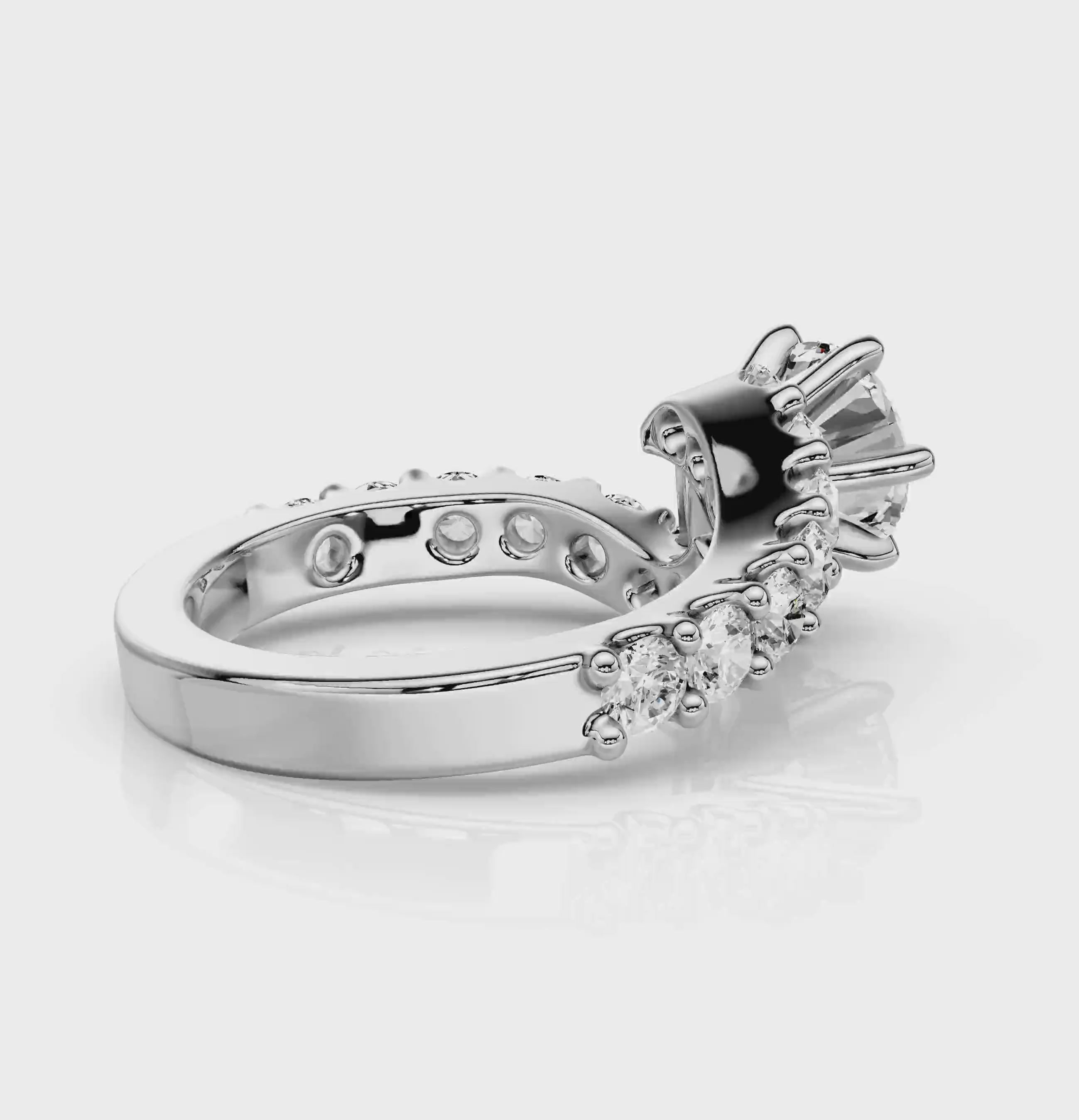 1.65-2.80 CT Emerald &amp; Round Cut Natural Diamonds - Engagement Ring