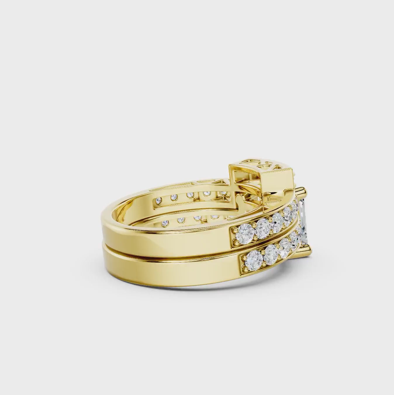 1.60-7.10 CT Princess &amp; Round Cut Diamonds - Bridal Set