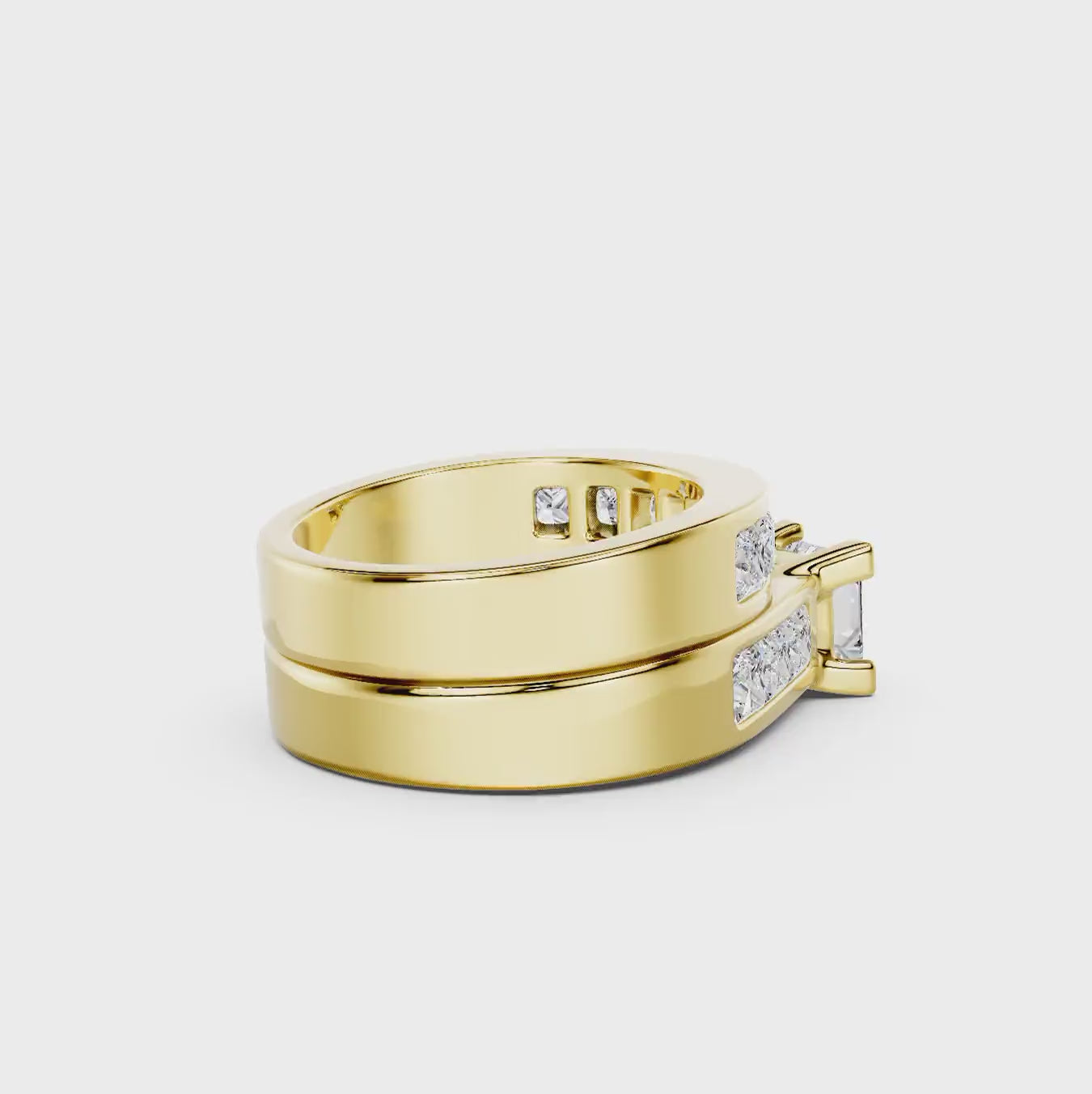 2.35-7.85 CT Princess Cut Diamonds - Bridal Set