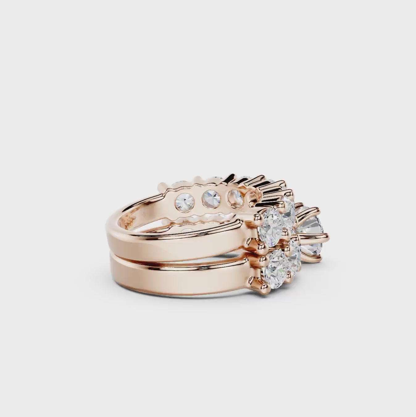 2.65-8.15 CT Emerald &amp; Round Cut Diamonds - Bridal Set