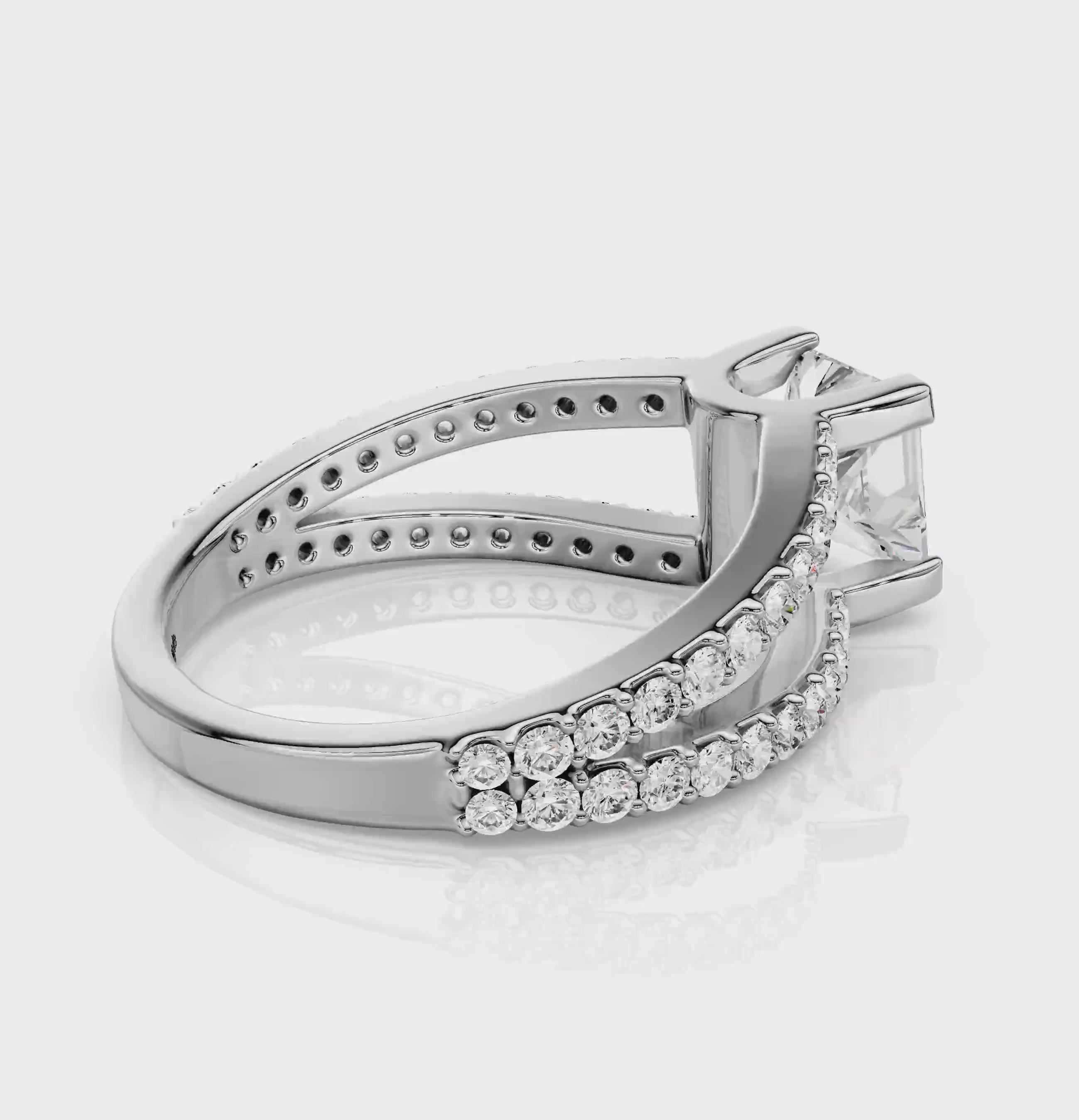 0.85-2.00 CT Princess &amp; Round Cut Natural Diamonds - Engagement Ring