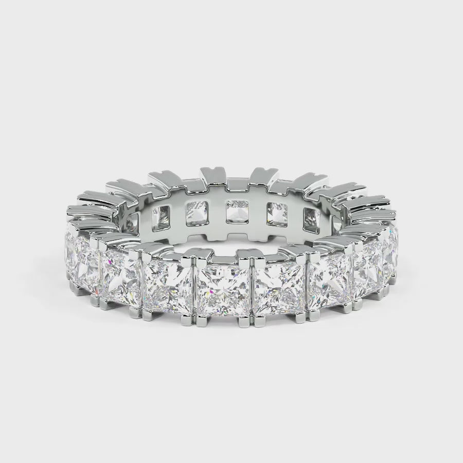 4.60 CT Princess Cut Lab Grown Diamonds - Eternity Ring