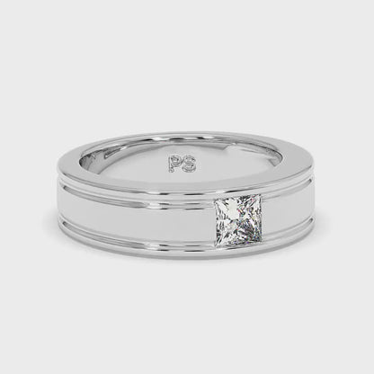 0.65 CT Princess Cut Lab Grown Diamonds - Mens Wedding Band