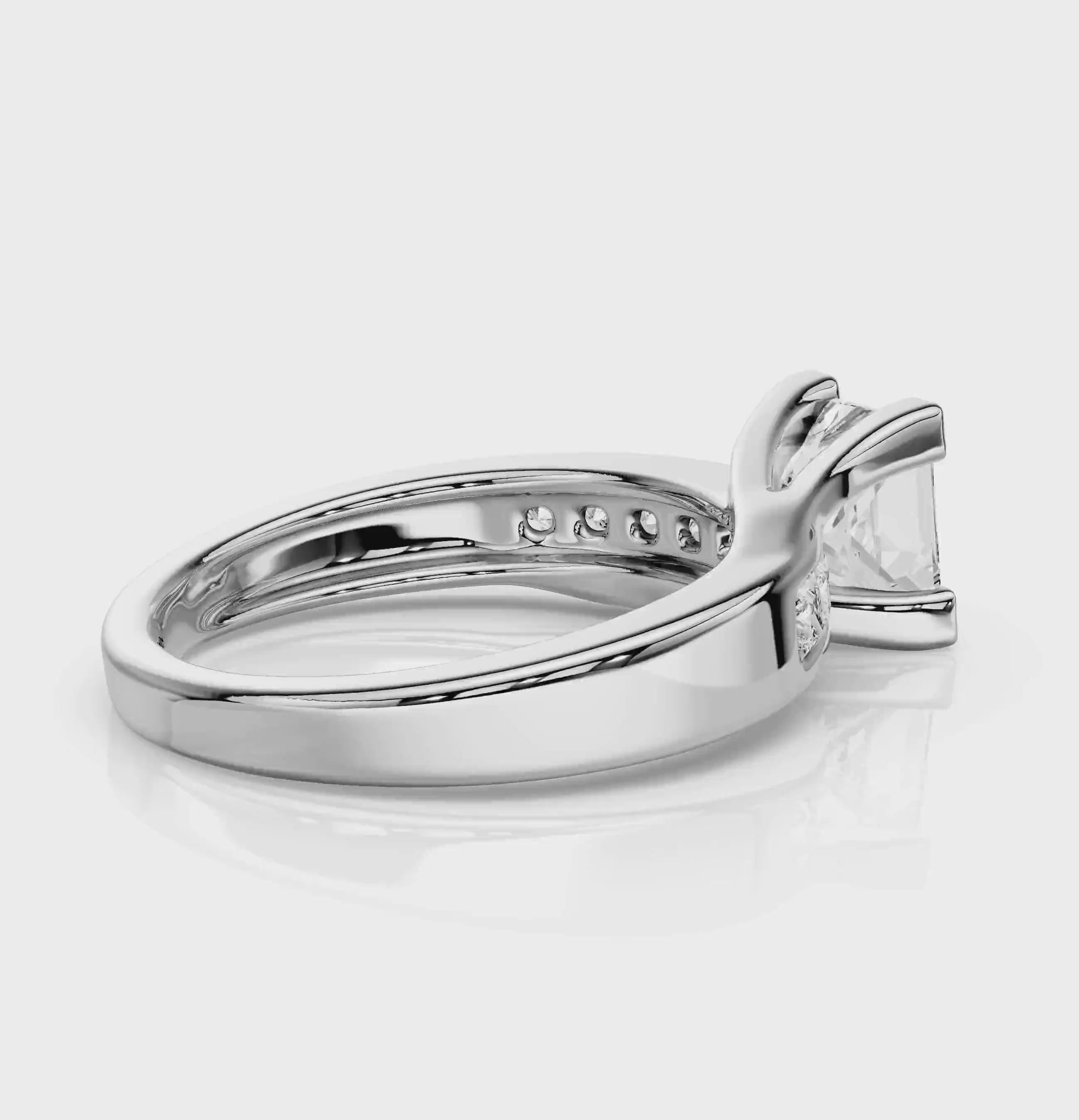 0.80-1.95 CT Princess Cut Natural Diamonds - Engagement Ring