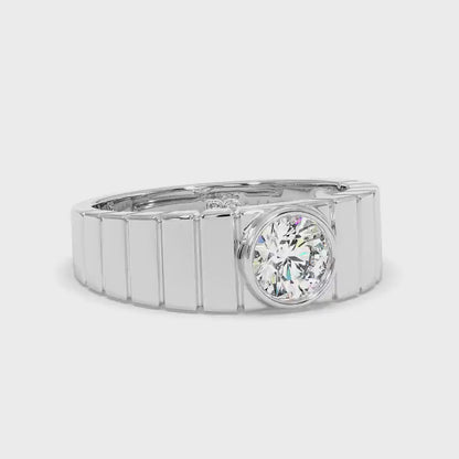 0.40 CT Round Cut Diamonds - Mens Wedding Band