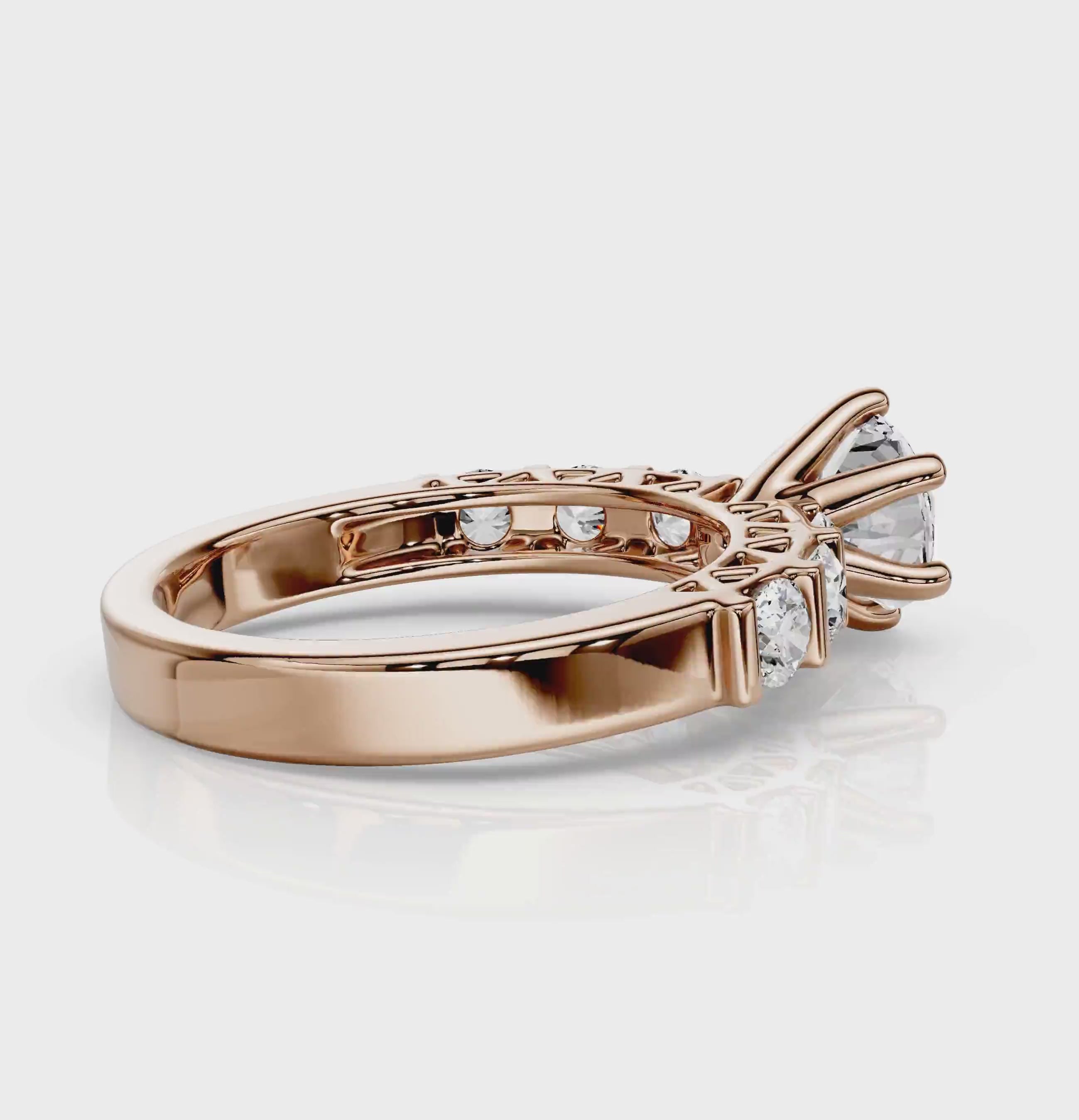 0.95-2.10 CT Round Cut Natural Diamonds - Engagement Ring