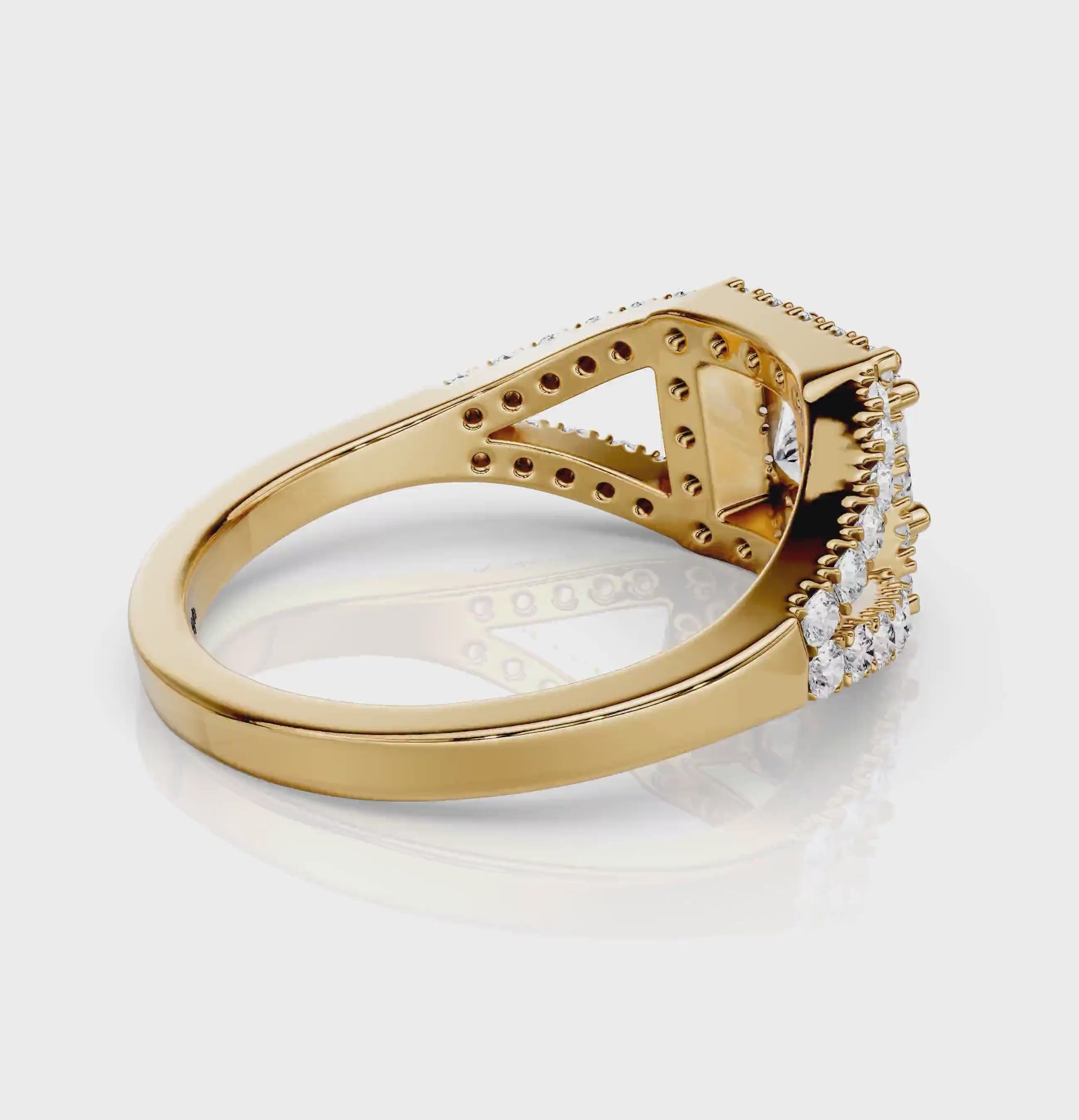 0.80-1.95 CT Princess &amp; Round Cut Natural Diamonds - Engagement Ring