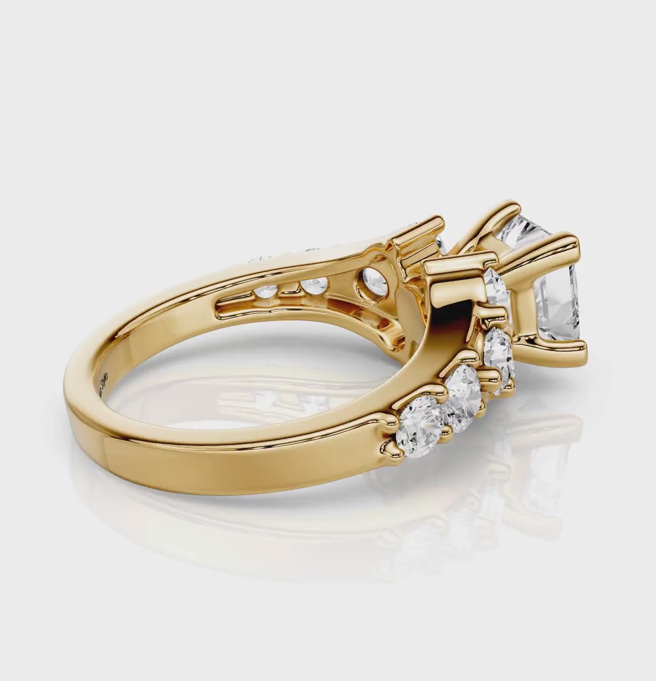 1.75-2.90 CT Princess &amp; Round Cut Natural Diamonds - Engagement Ring