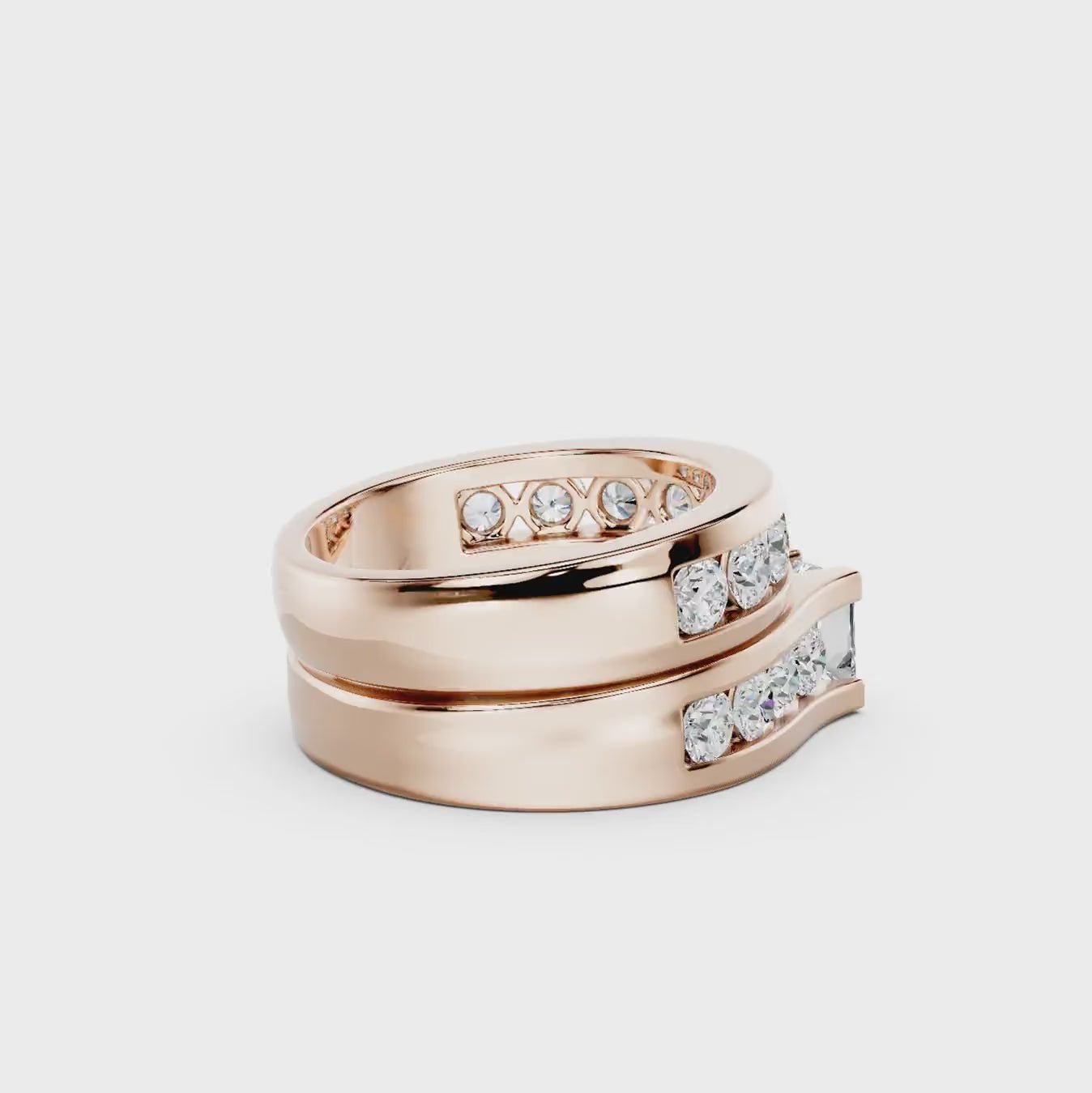 2.30-7.80 CT Princess &amp; Round Cut Diamonds - Bridal Set