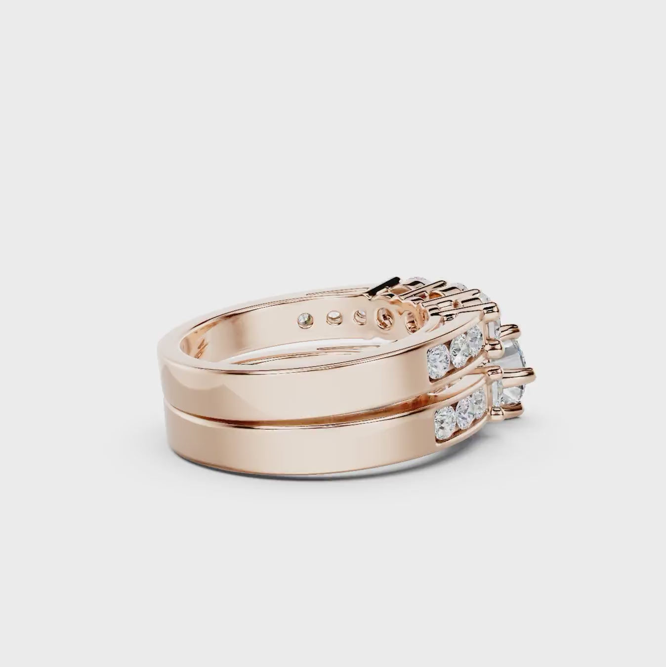 2.30-7.80 CT Princess &amp; Round Cut Diamonds - Bridal Set