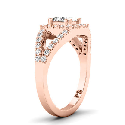 0.95-3.45 CT Round &amp; Princess Cut Lab Grown Diamonds - Engagement Ring