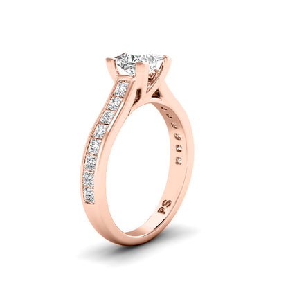 1.55-4.05 CT Princess Cut Lab Grown Diamonds - Engagement Ring