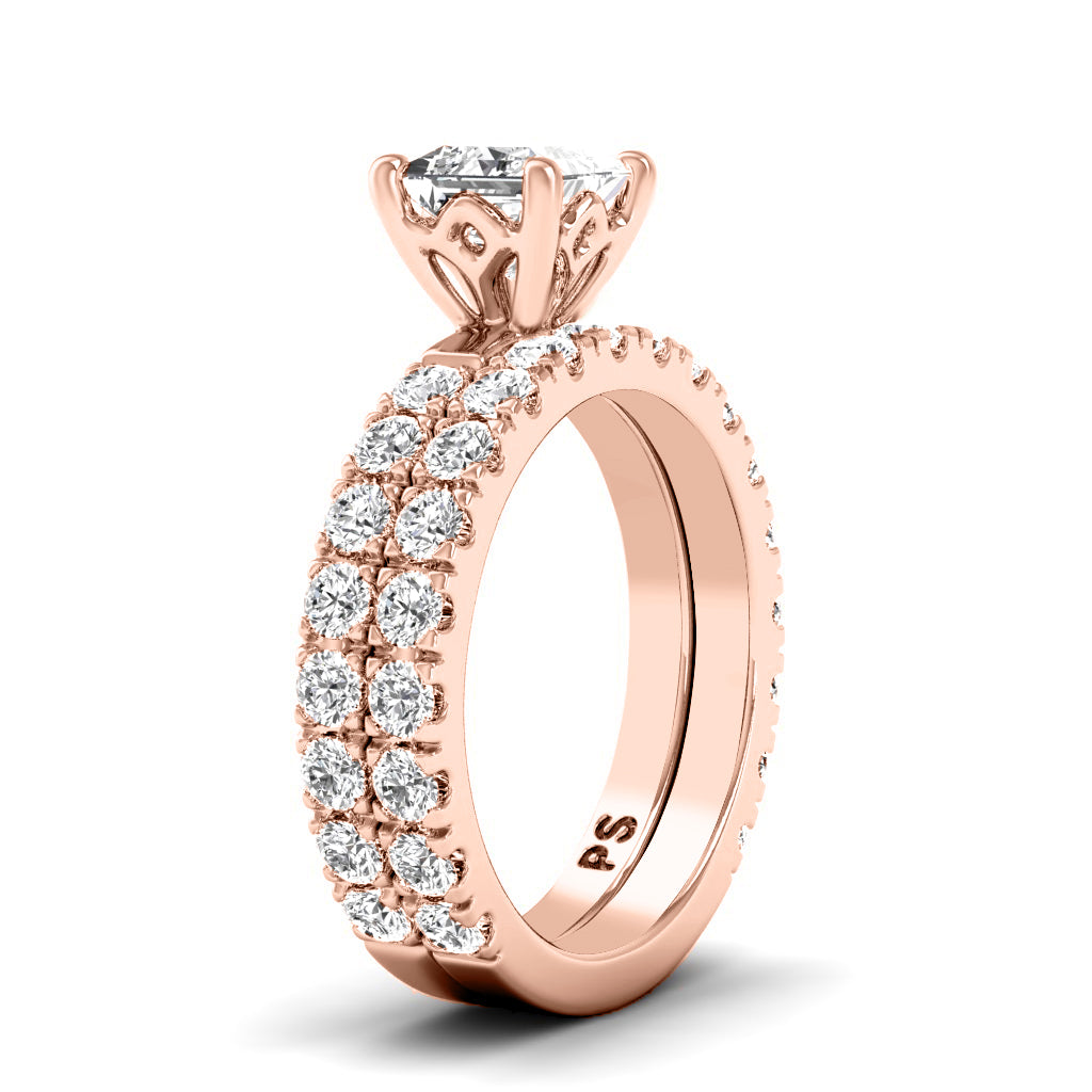 1.90-4.40 CT Round &amp; Princess Cut Lab Grown Diamonds - Bridal Set