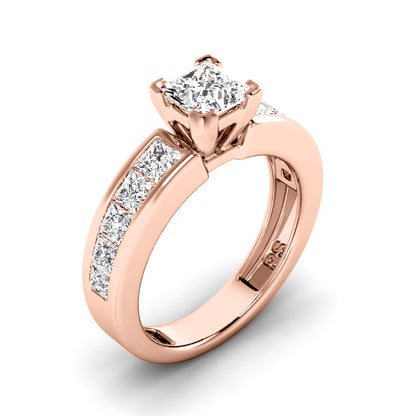 1.70-4.20 CT Princess Cut Lab Grown Diamonds - Engagement Ring