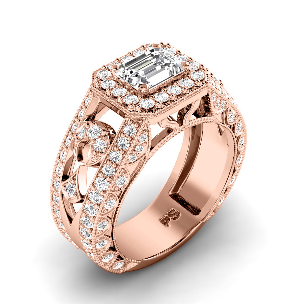 1.45-3.95 CT Round &amp; Emerald Cut Lab Grown Diamonds - Engagement Ring