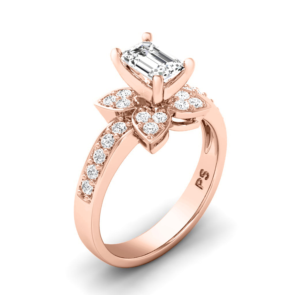 0.75-1.90 CT Round &amp; Emerald Cut Diamonds - Engagement Ring