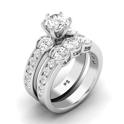 2.30-3.45 CT Round Cut Diamonds - Bridal Set