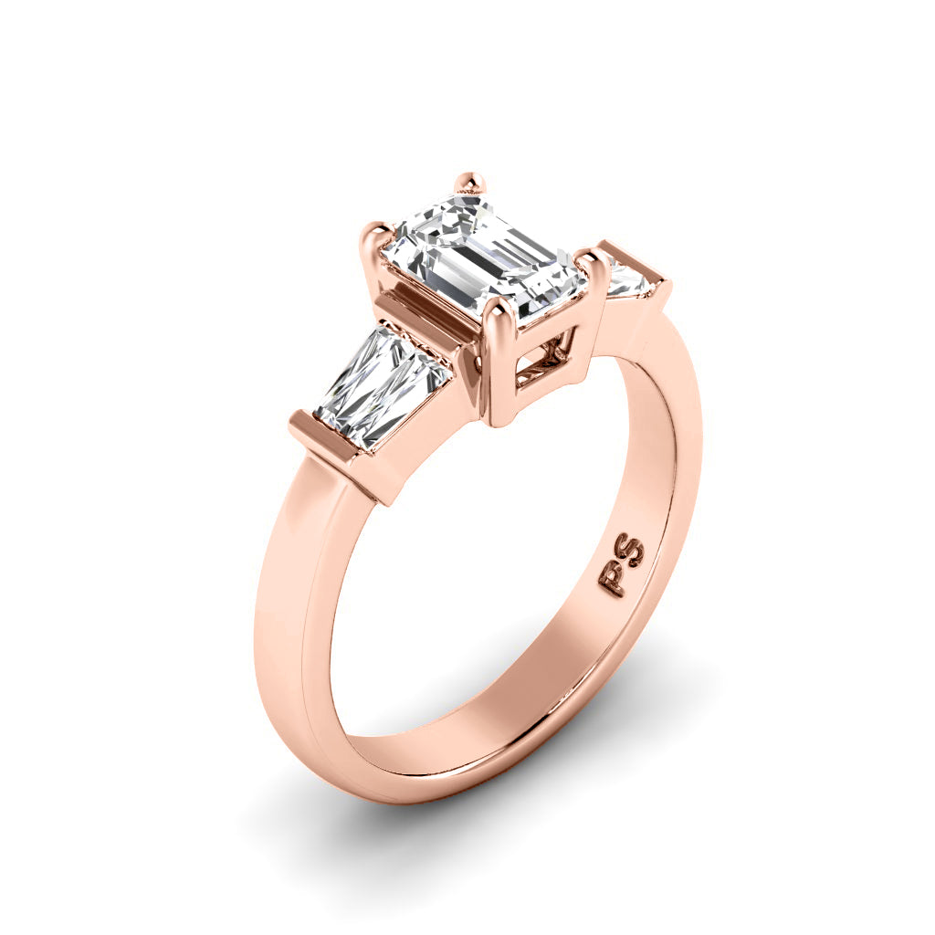 0.75-1.90 CT Taper &amp; Emerald Cut Diamonds - Engagement Ring
