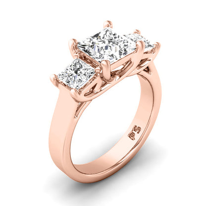 0.90 CT Princess Cut Diamonds - Three Stone Ring