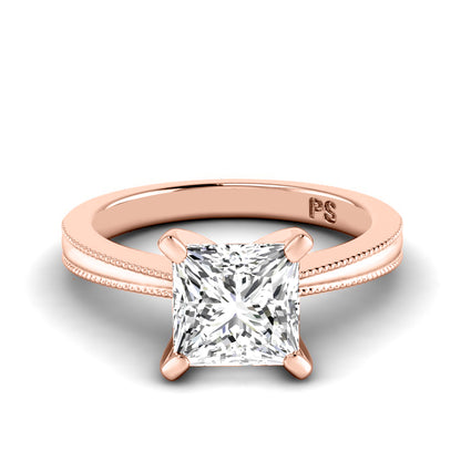 0.50-3.00 CT Princess Cut Lab Grown Diamonds - Solitaire Ring