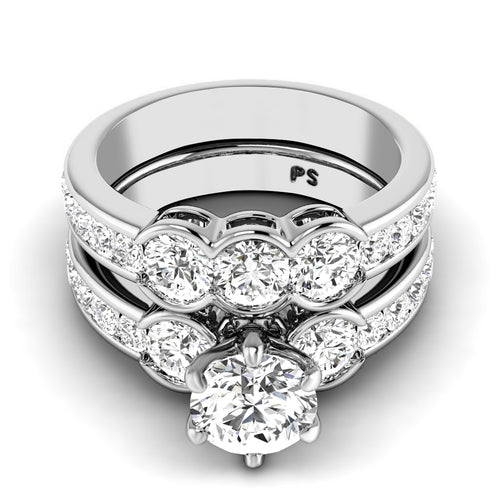 2.30-3.45 CT Round Cut Natural Diamonds - Bridal Set