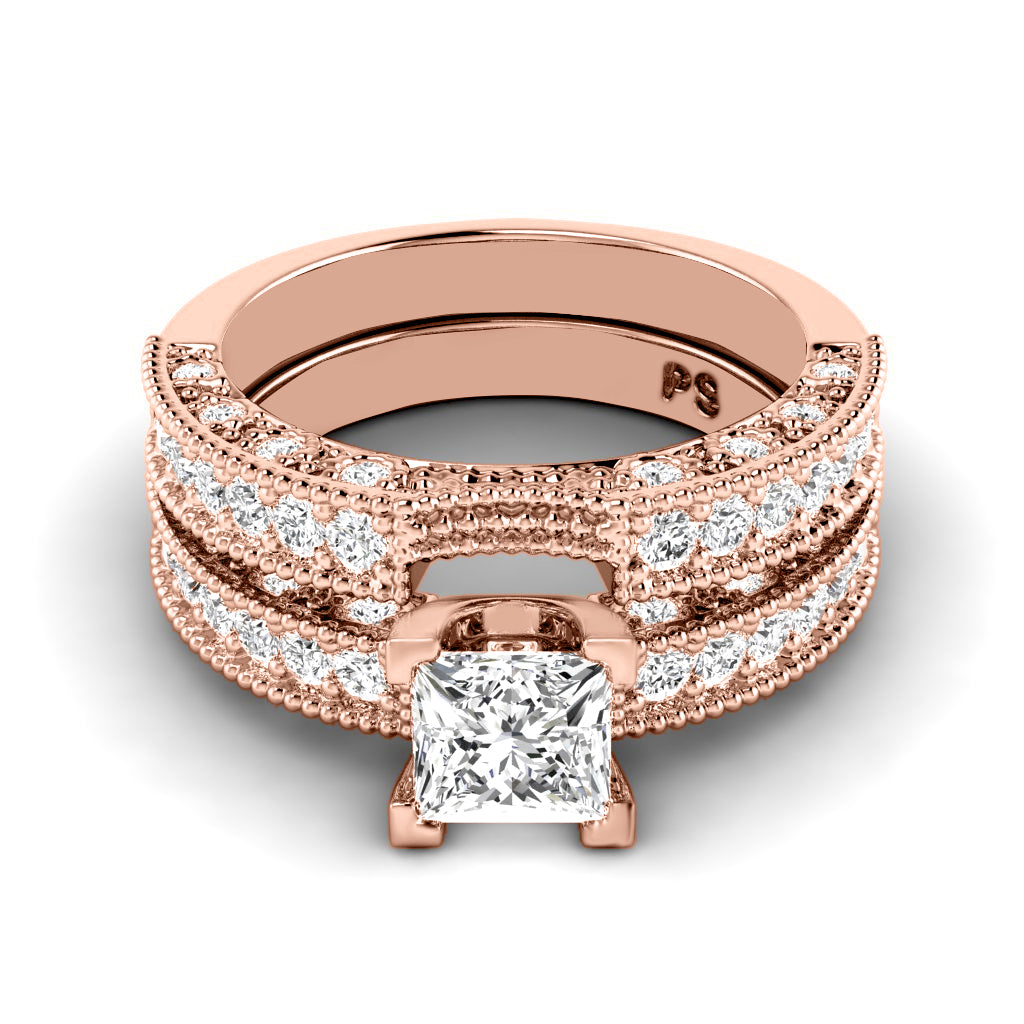 1.60-4.10 CT Round &amp; Princess Cut Lab Grown Diamonds - Bridal Set