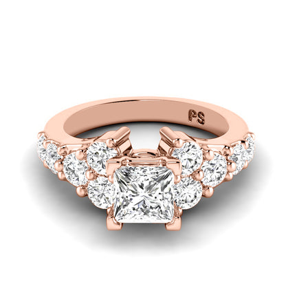 1.75-2.90 CT Round &amp; Princess Cut Diamonds - Engagement Ring