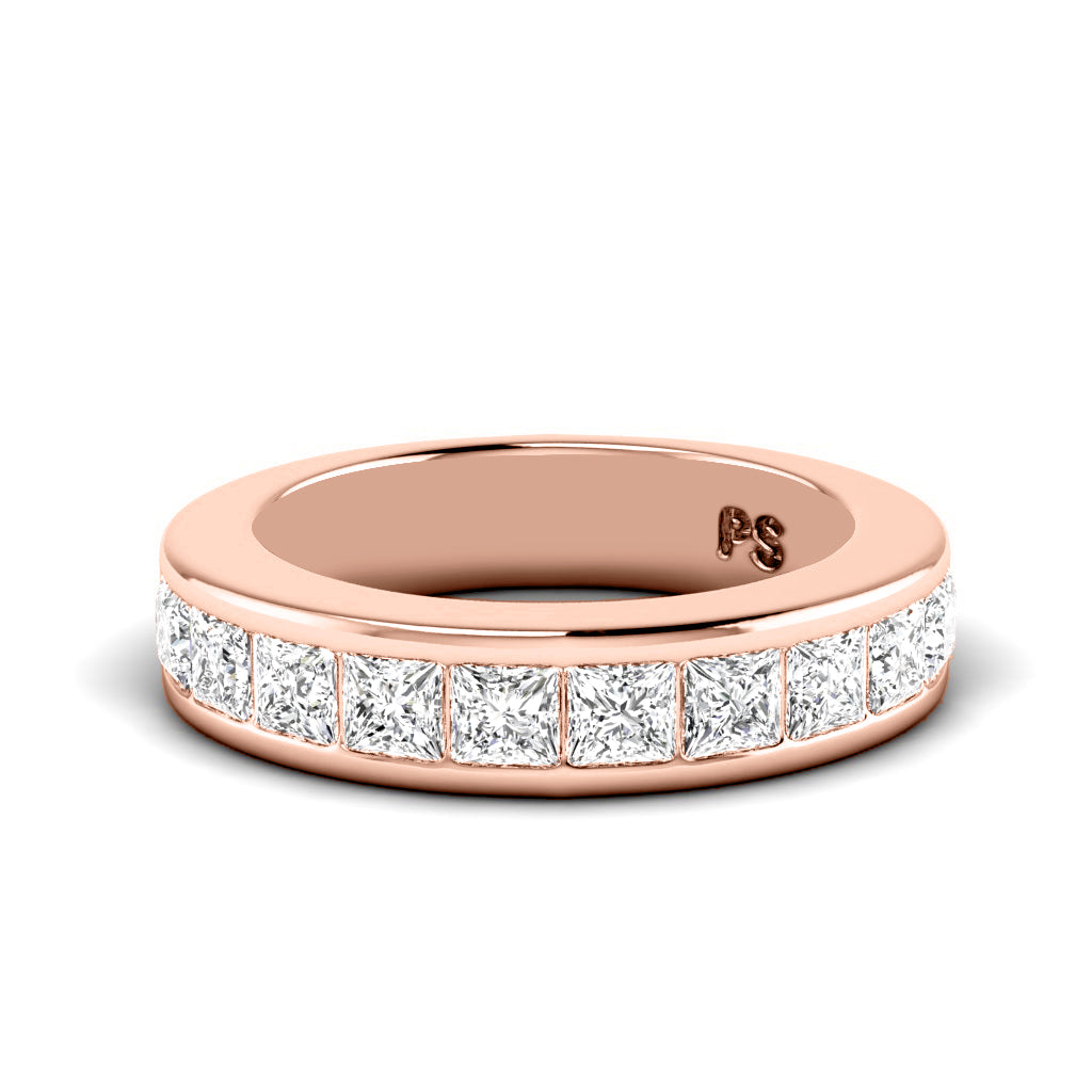 0.80 CT Princess Cut Lab Grown Diamonds - Wedding Band