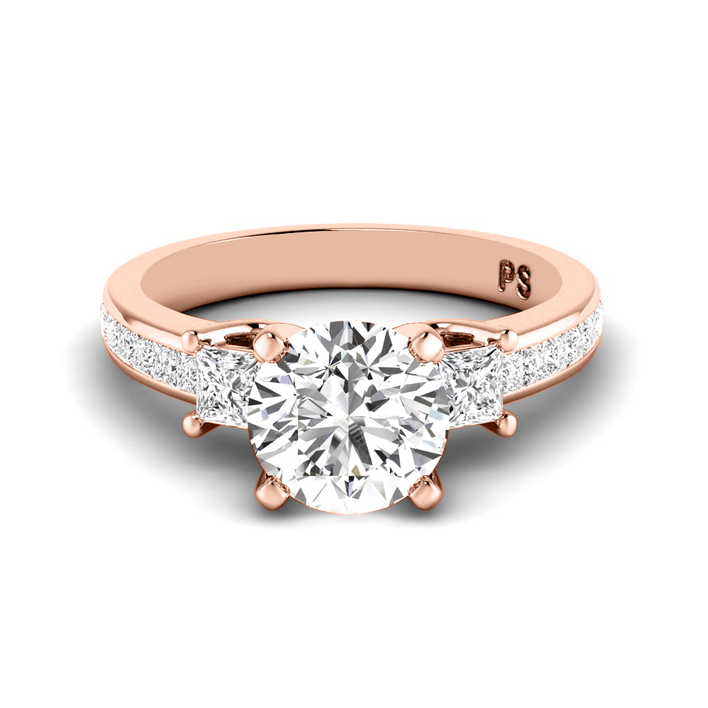 1.10-2.25 CT Princess &amp; Round Cut Diamonds - Engagement Ring