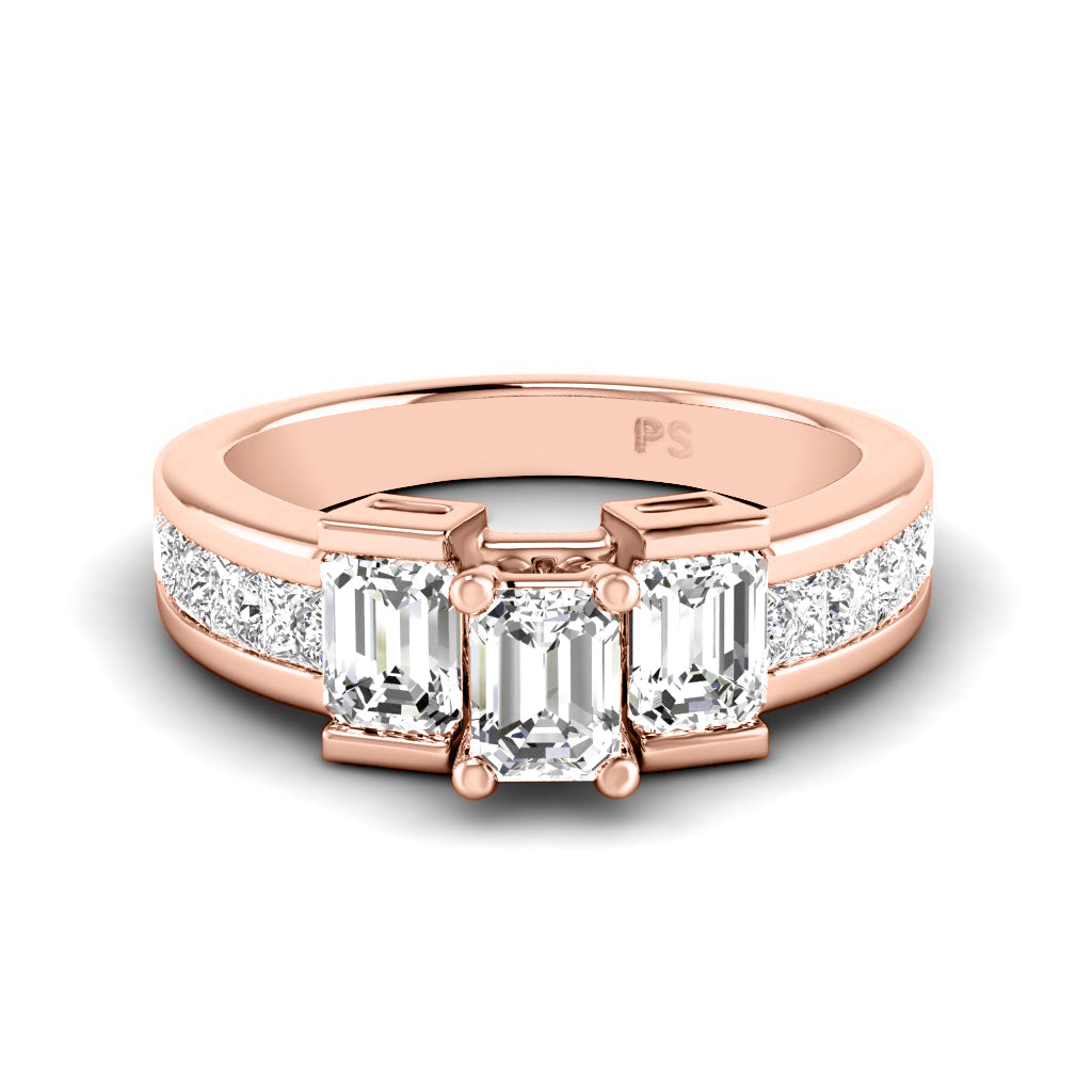 1.65-2.80 CT Princess &amp; Emerald Cut Diamonds - Engagement Ring
