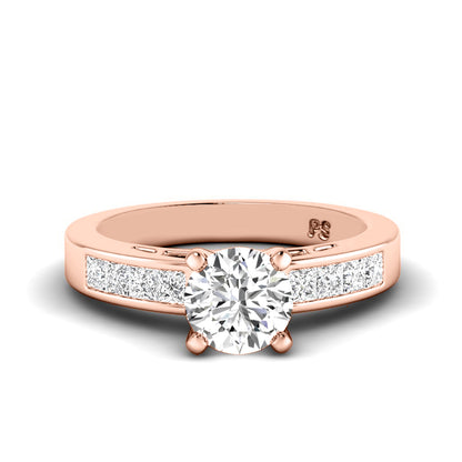 1.00-3.50 CT Princess &amp; Round Cut Lab Grown Diamonds - Engagement Ring