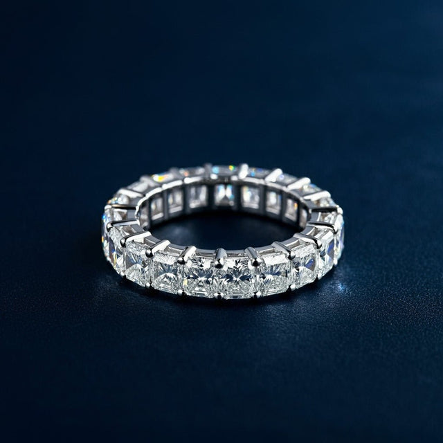 4.00-10.00 CT Radiant Cut Lab Grown Diamonds - Eternity Rings