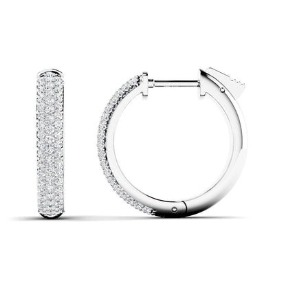 0.75-1.25 CT Round Cut Diamonds - Hoop and Drop Earrings