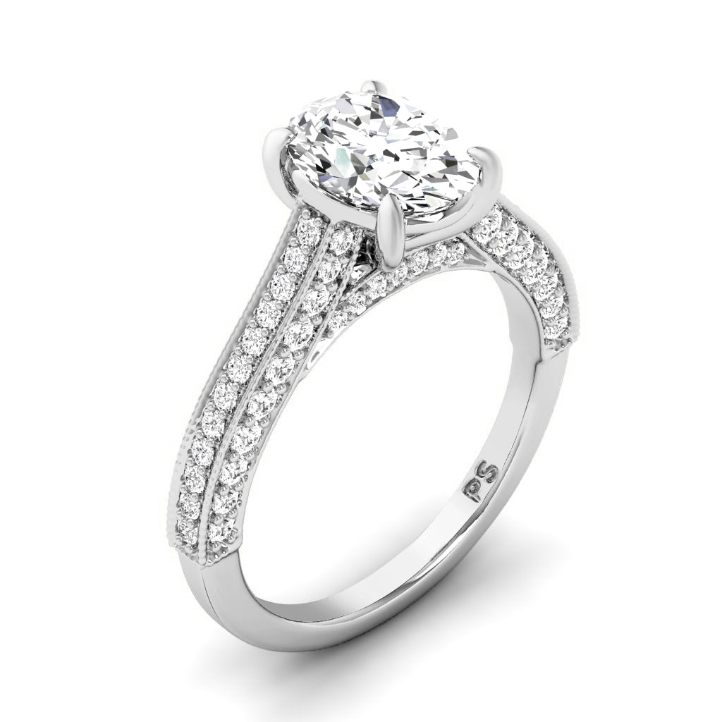 1.15-3.65 CT Round &amp; Oval Cut Lab Grown Diamonds - Engagement Ring