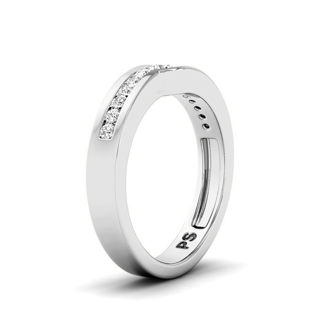 Captivating 0.30 CT Round Cut Diamonds Wedding Band in 14KT White Gold