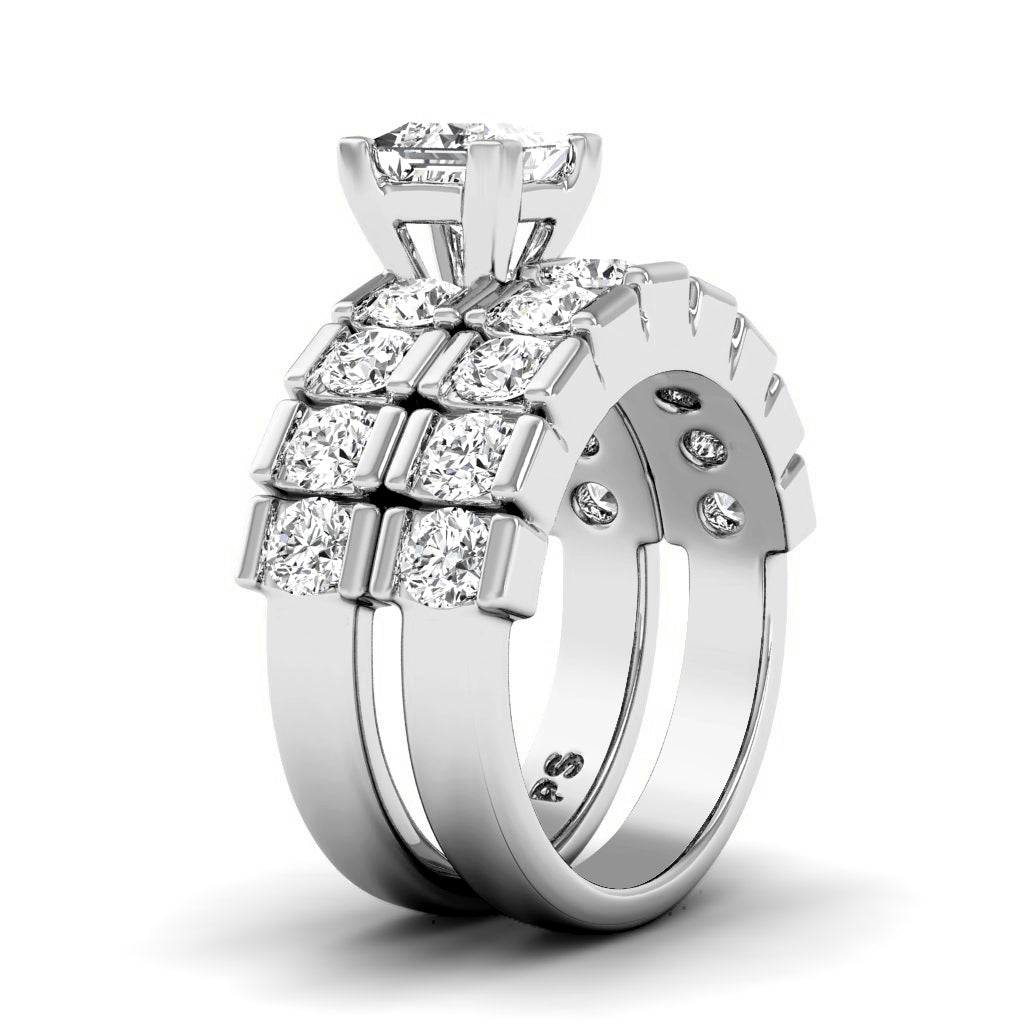 2.75-5.25 CT Round &amp; Princess Cut Lab Grown Diamonds - Bridal Set
