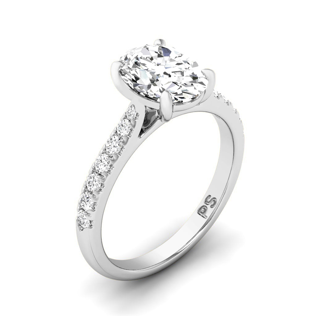 0.85-3.35 CT Round &amp; Oval Cut Lab Grown Diamonds - Engagement Ring